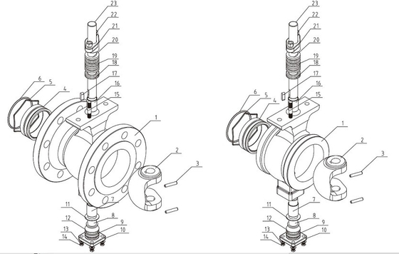 Cast Steel Segment Ball Valve with Flange Connection Stainless Steel Body Material