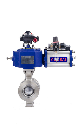 Double Acting Pneumatic Actuator Segment Ball Valve for Beverage Food Manufacturing