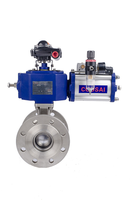 Double Acting Pneumatic Actuator Segment Ball Valve for Beverage Food Manufacturing