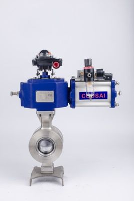 Stainless Steel Ball Material Segment Ball Valve for Temperature Range -20C To 200C and Pneumatic Operation Method