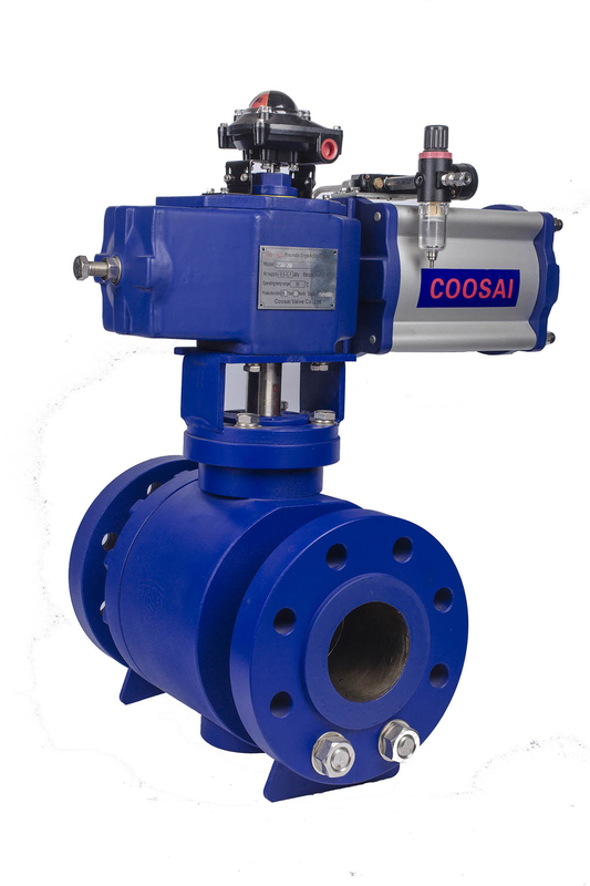 O Shaped Trunnion Type Pneumatic Actuator Ball Valve