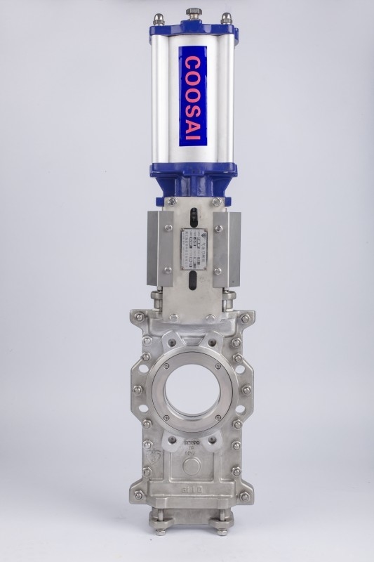 Butt Weld Connection Type Knife Gate Valve With Double Acting Pneumatic
